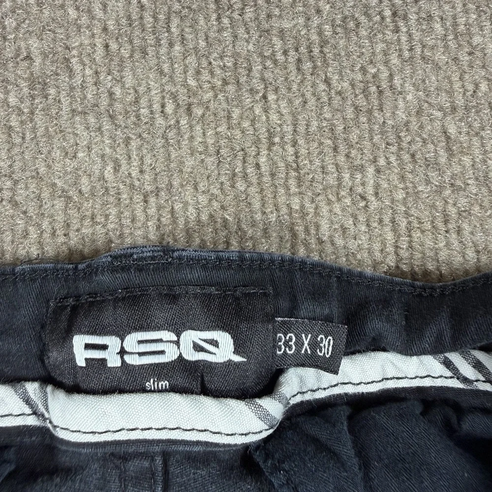 RSQ Slim Black Jeans Mens 33x30 Stretch Denim Pants Casual Skate Streetwear
